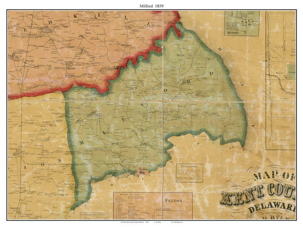 Milford, Delaware 1859 Old Town Map Custom Print - Kent Co.