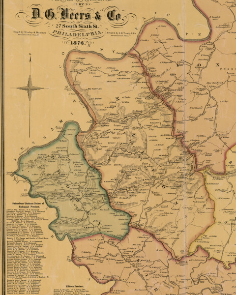 Poosey, Kentucky 1876 Old Town Map Custom Print - Madison Co.