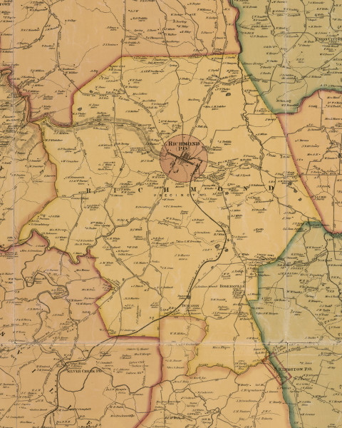 Richmond, Kentucky 1876 Old Town Map Custom Print - Madison Co.