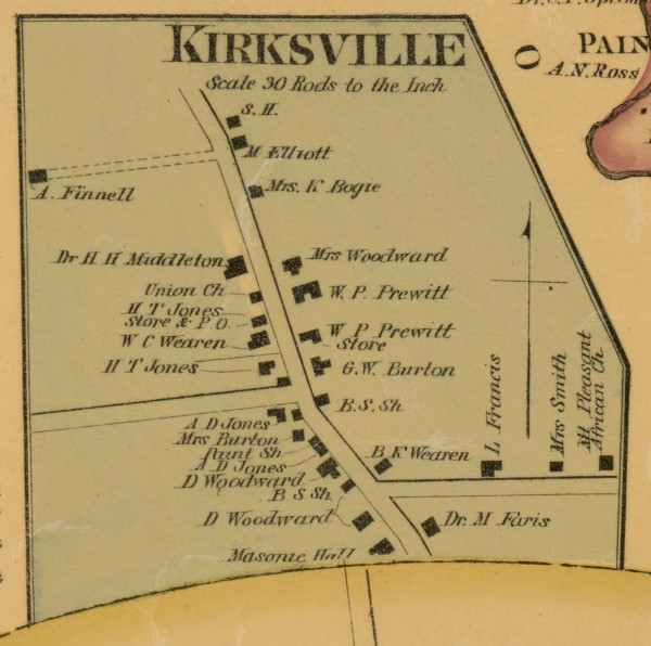 Kirksville Village, Kentucky 1876 Old Town Map Custom Print - Madison Co.