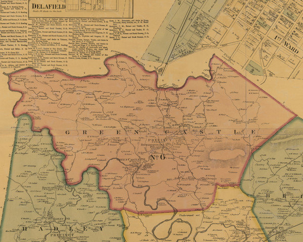 Green Castle, Kentucky 1877 Old Town Map Custom Print - Warren Co.