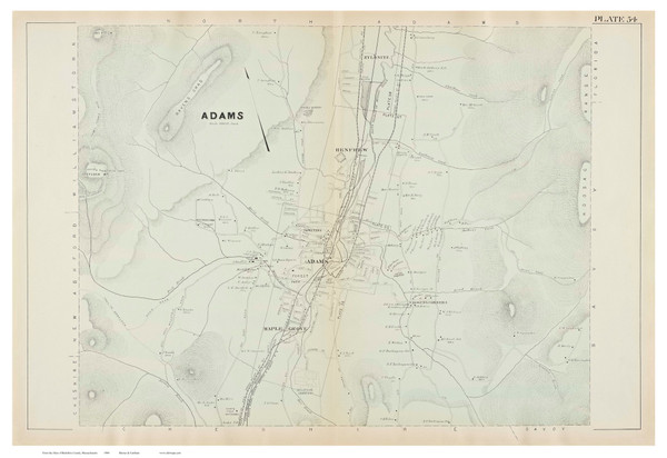 Adams, Massachusetts 1904 Old Town Map Reprint - Berkshire Co.