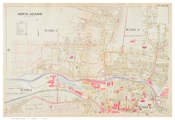 North Adams Wards 21, 2, 3 & 6, Massachusetts 1904 Old Town Map Reprint - Berkshire Co. North Adams Wards 21, 2, 3 & 6, Massachusetts 1904 Old Town Map Reprint - Berkshire Co.