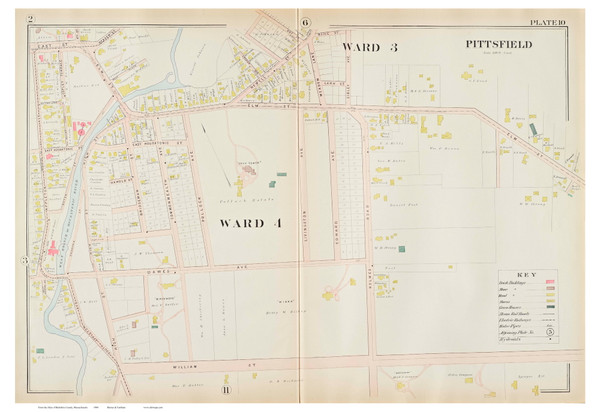 Pittsfield Wards 3 & 4, Massachusetts 1904 Old Town Map Reprint - Berkshire Co. Pittsfield Wards 3 & 4, Massachusetts 1904 Old Town Map Reprint - Berkshire Co.