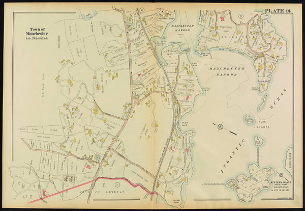 Manchester Harbor - East - 1919 Old Street Map Reprint - Essex Co. Massachusetts Atlas 14
