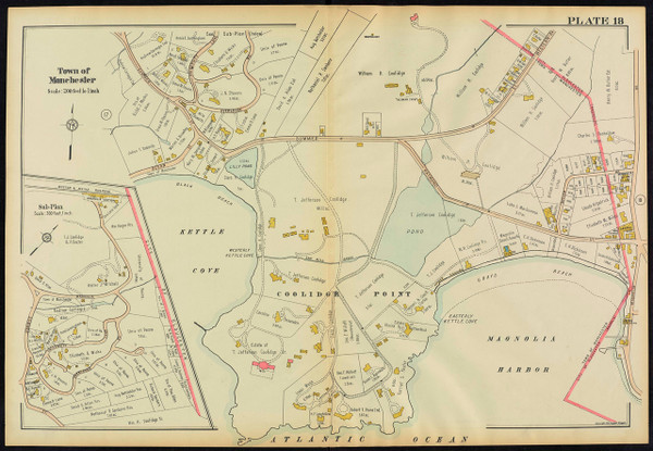 Manchester - Coolidge Point - 1919 Old Street Map Reprint - Essex Co. Massachusetts Atlas 18 Manchester - Coolidge Point - 1919 Old Street Map Reprint - Essex Co. Massachusetts Atlas 18