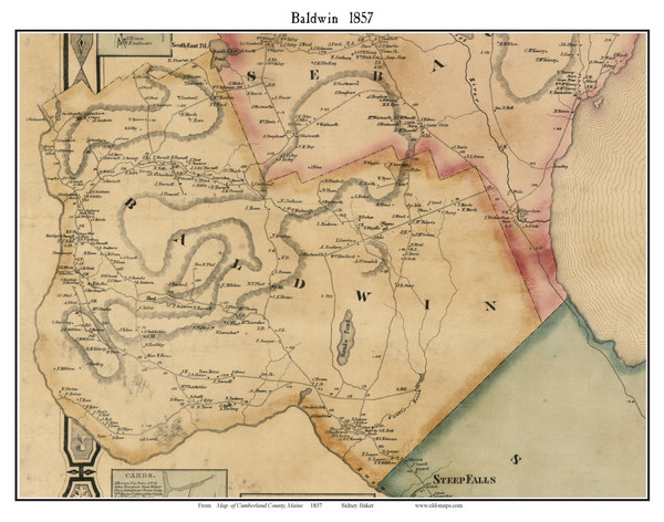 Baldwin, Maine 1857 Old Town Map Custom Print - Cumberland Co.