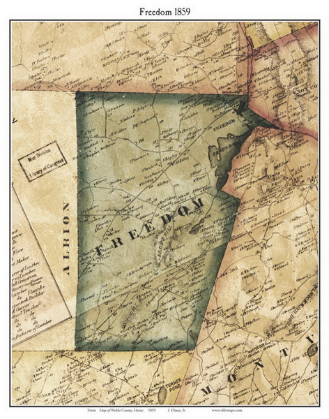 Freedom, Maine 1859 Old Town Map Custom Print - Waldo Co.