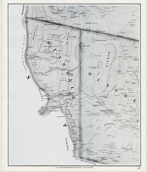 Hinsdale, New Hampshire 1858 Old Town Map Custom Print - Cheshire Co.