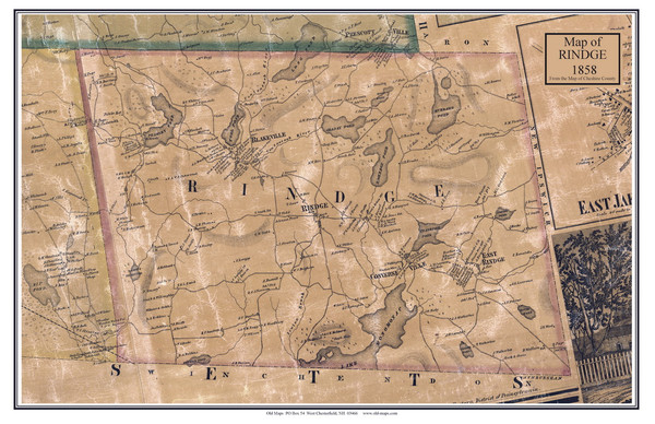 Rindge, New Hampshire 1858 Old Town Map Custom Print - Cheshire Co.