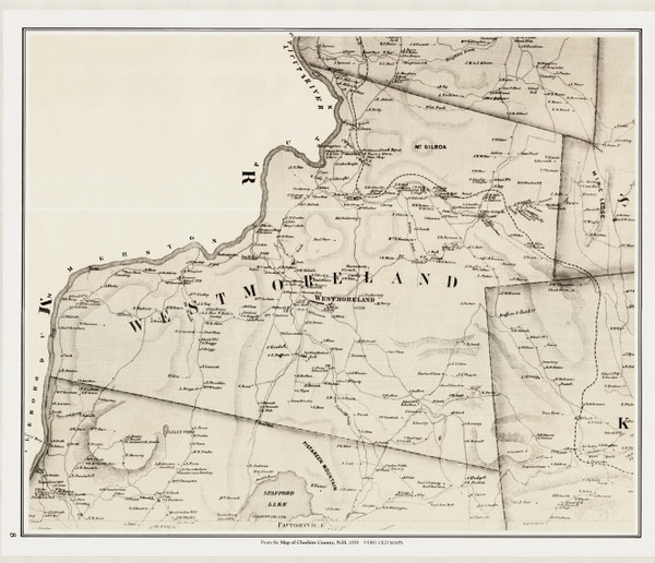 Westmoreland, New Hampshire 1858 Old Town Map Custom Print - Cheshire Co.