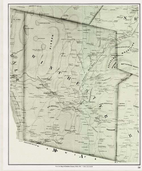 Winchester, New Hampshire 1858 Old Town Map Custom Print - Cheshire Co.