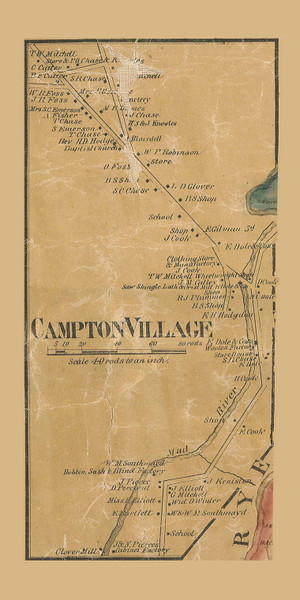 Campton Village, New Hampshire 1860 Old Town Map Custom Print - Grafton Co. Campton Village, New Hampshire 1860 Old Town Map Custom Print - Grafton Co.