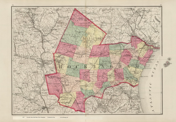 Rockingham County, New Hampshire 1877 Old Map Reprint - Comstock & Cline State Atlas