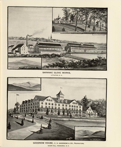 Saranac Works, Goodnow House - E.H. Goodnow & Co., New Hampshire 1892 Old Town Map Reprint - Hurd State Atlas Grafton