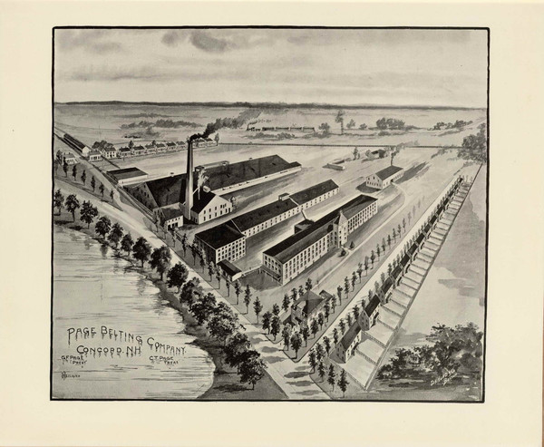 Page Belting Company, New Hampshire 1892 Old Town Map Reprint - Hurd State Atlas Merrimack