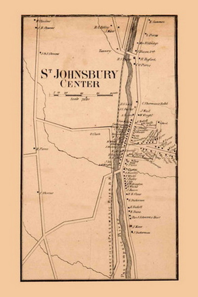 Saint Johnsbury Center, Vermont 1858 Old Town Map Custom Print - Caledonia Co.