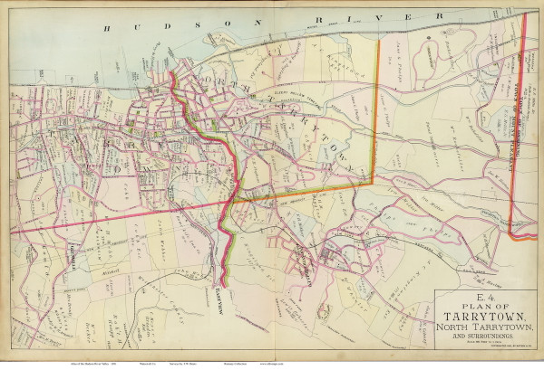 Tarrytown, 1891 - Old Map Reprint - NY Hudson River Valley Atlas 7E4
