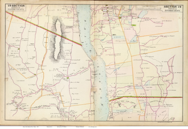Lloyd and Hyde Park, 1891 - Old Map Reprint - NY Hudson River Valley Atlas 19