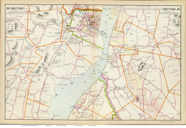 Catskill and Livingston, 1891 - Old Map Reprint - NY Hudson River Valley Atlas 26
