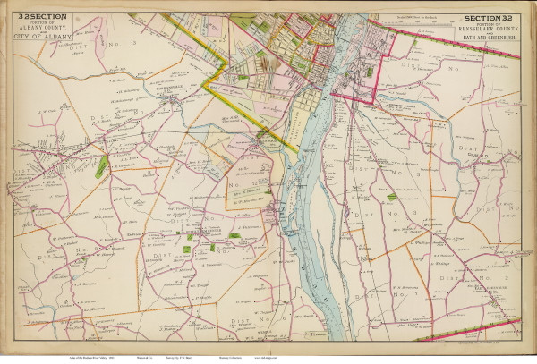 Albany and Greenbush - Southern Part, 1891 - Old Map Reprint - NY Hudson River Valley Atlas 32