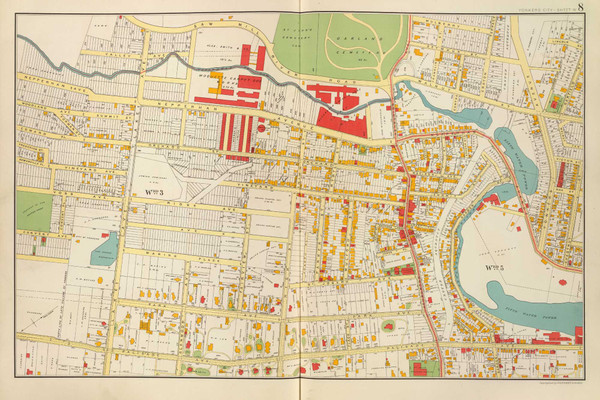 Yonkers - Sheet 4, New York 1893 - Old Town Map Reprint - Westchester Co. Atlas 8