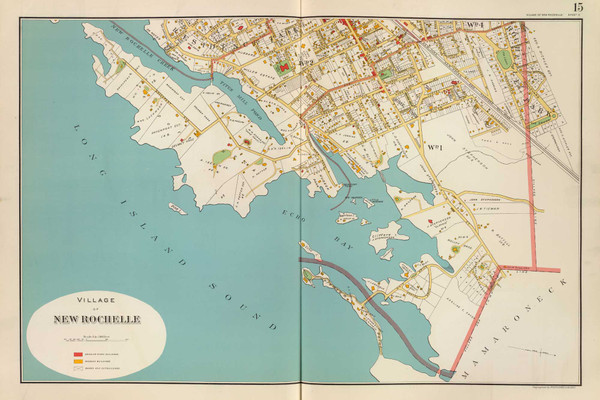 New Rochelle Village - Sheet 2, New York 1893 - Old Town Map Reprint - Westchester Co. Atlas 15