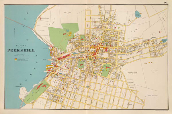Peekskill Village, New York 1893 - Old Town Map Reprint - Westchester Co. Atlas 26