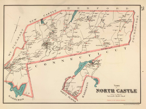 North Castle, New York 1893 - Old Town Map Reprint - Westchester Co. Atlas 28