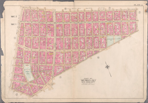 Plate 5, Canal St. & Bowery Area, 1897 - Old Street Map Reprint - 1897 Bromley Atlas of Manhattan Plate 5, Canal St. & Bowery Area, 1897 - Old Street Map Reprint - 1897 Bromley Atlas of Manhattan