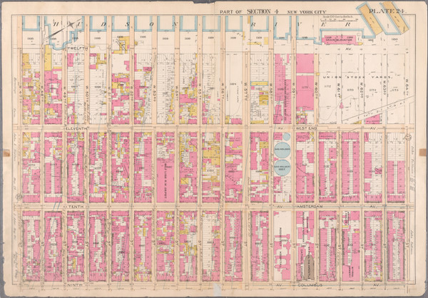 Plate 24, Tenth Ave. & 52nd St. Area, 1897 - Old Street Map Reprint - 1897 Bromley Atlas of Manhattan