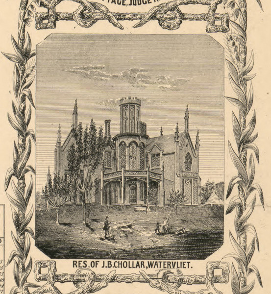Res. of J.B. Chollar, New York 1854 Old Town Map Custom Print - Albany Co.