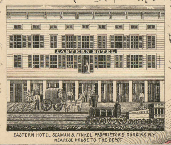 Eastern Hotel, New York 1854 Old Town Map Custom Print - Chautauque Co. Eastern Hotel, New York 1854 Old Town Map Custom Print - Chautauque Co.