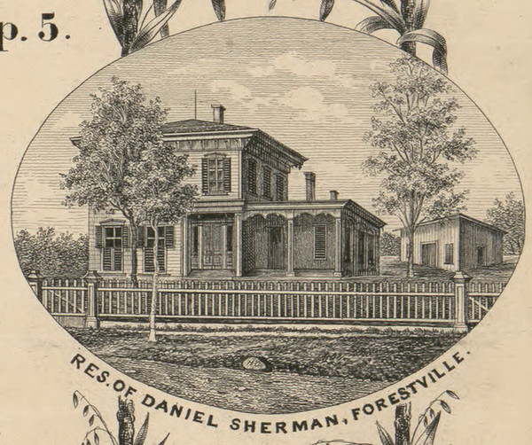 Res. of Daniel Sherman, New York 1854 Old Town Map Custom Print - Chautauque Co.