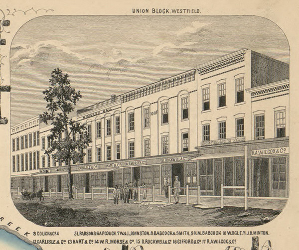 Union Block, New York 1854 Old Town Map Custom Print - Chautauque Co.