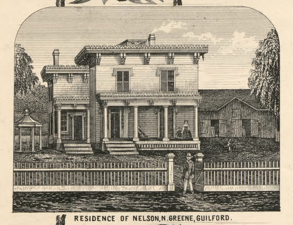 Res. of N.G. Nelson, New York 1855 Old Town Map Custom Print - Chenango Co.