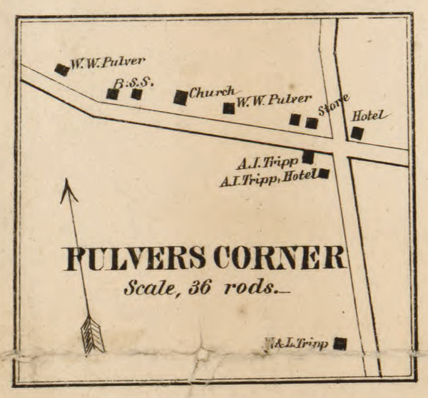 Pulvers Corner, New York 1858 Old Town Map Custom Print - Dutchess Co.