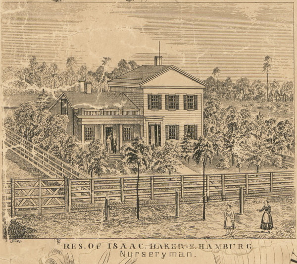 Res. of Isaac Baker, New York 1855 Old Town Map Custom Print - Erie Co.