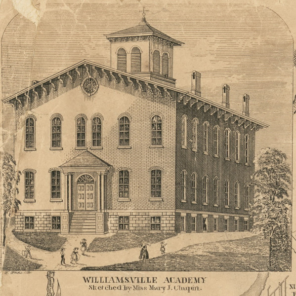 Williamsville Academy, New York 1855 Old Town Map Custom Print - Erie Co.