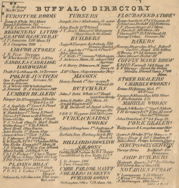 Buffalo Directory Part 1, New York 1855 Old Town Map Custom Print - Erie Co.