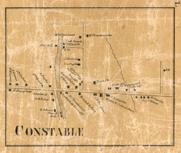 Constable Village, New York 1858 Old Town Map Custom Print - Franklin Co.
