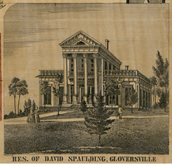 Res. of David Spaulding, New York 1856 Old Town Map Custom Print - Fulton Co.
