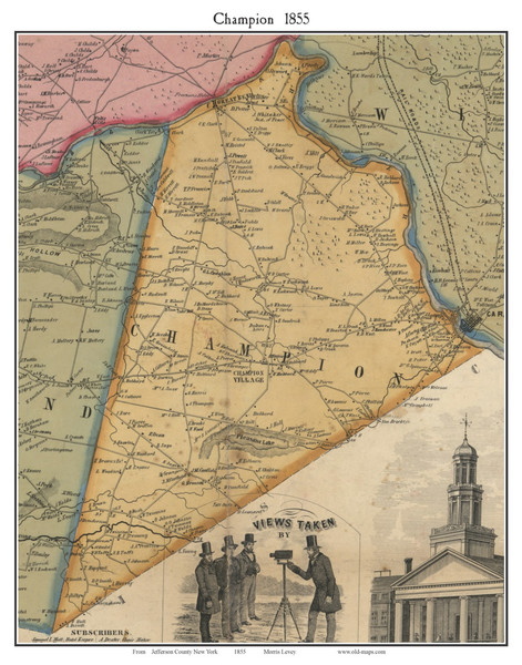 Champion, New York 1855 Old Town Map Custom Print - Jefferson Co.