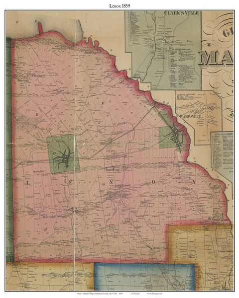Lenox, New York 1859 Old Town Map Custom Print - Madison Co. Lenox, New York 1859 Old Town Map Custom Print - Madison Co.