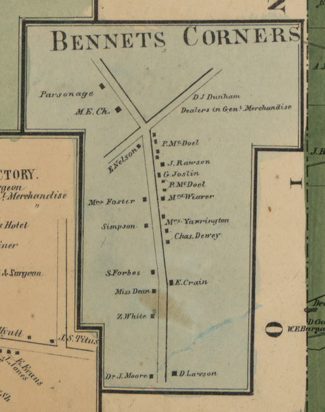 Bennets Corners, New York 1859 Old Town Map Custom Print - Madison Co.