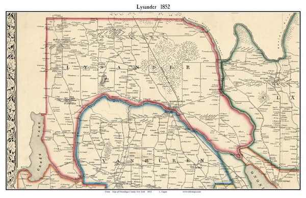 Lysander, New York 1852 Old Town Map Custom Print - Onondaga Co.