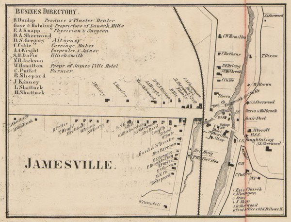 Jamesville, New York 1859 Old Town Map Custom Print - Onondaga Co.