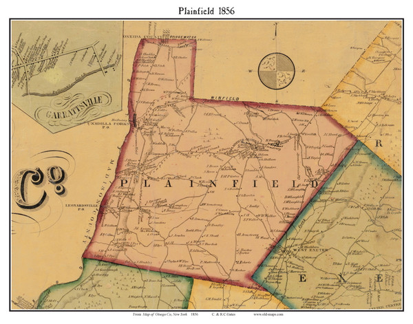 Plainfield, New York 1856 Old Town Map Custom Print - Otsego Co.