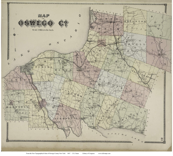 Oswego County, New York 1867 - Old Map Reprint