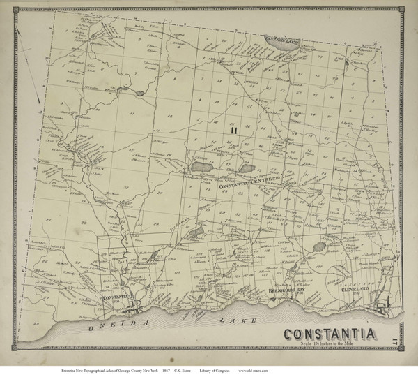 Constantia, New York 1867 - Old Town Map Reprint - Oswego Co. Constantia, New York 1867 - Old Town Map Reprint - Oswego Co.
